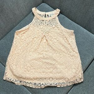 Monteau Peach Color Lace Dress Tank Size L